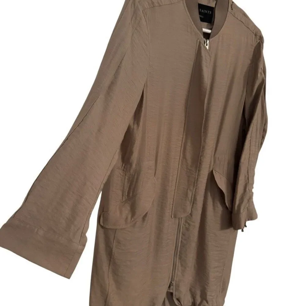 ALL SAINTS Size Small, Elio Bomber Parka Jacket Relaxed Fit Layer Slouch Street